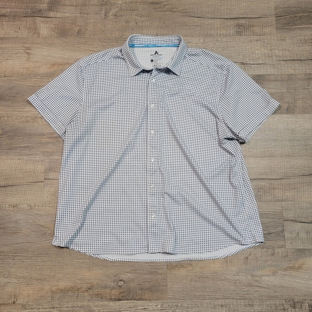 Arctic Cool Magna Ready Magnet Closure Men 2XL Short Sleeve Button Down Shirt